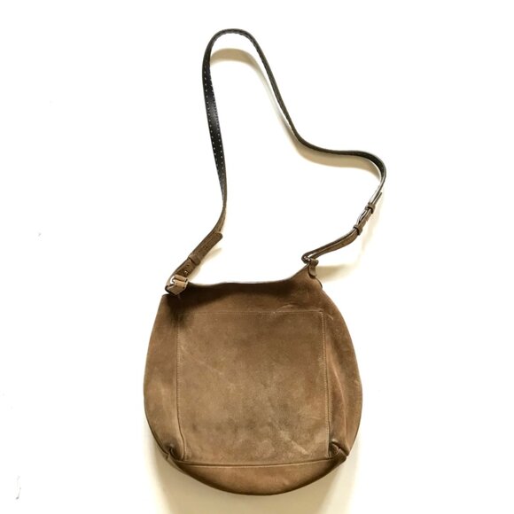 The ROW Sideby Suede Shoulder Messenger Saddle Bag Purse Womens Sage Crossbody - Picture 8 of 16